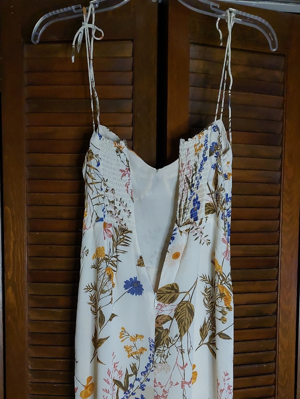 Reformation Cream Floral Kourtney Side Slit Midi Dress Sz 2 - Picture 9 of 16